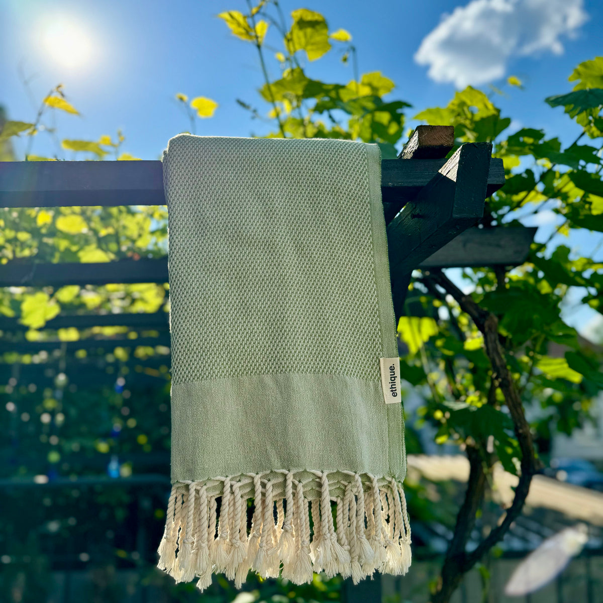 Weiches Oliven-Pestemal, ideal als Fitness-Überwurf, für Wandern, Yoga oder als praktische Reise-Decke, baumwollhandtuch,grün